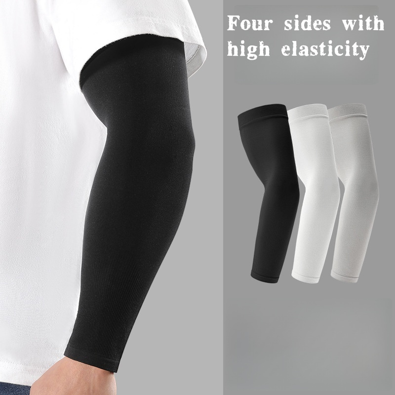 Cycling Protective Gear - 2個入りアイスシルクアームスリーブ、通気性のあるUVカットアームカバー、男女兼用、サイクリング、釣り、夏の屋外日焼け防止用