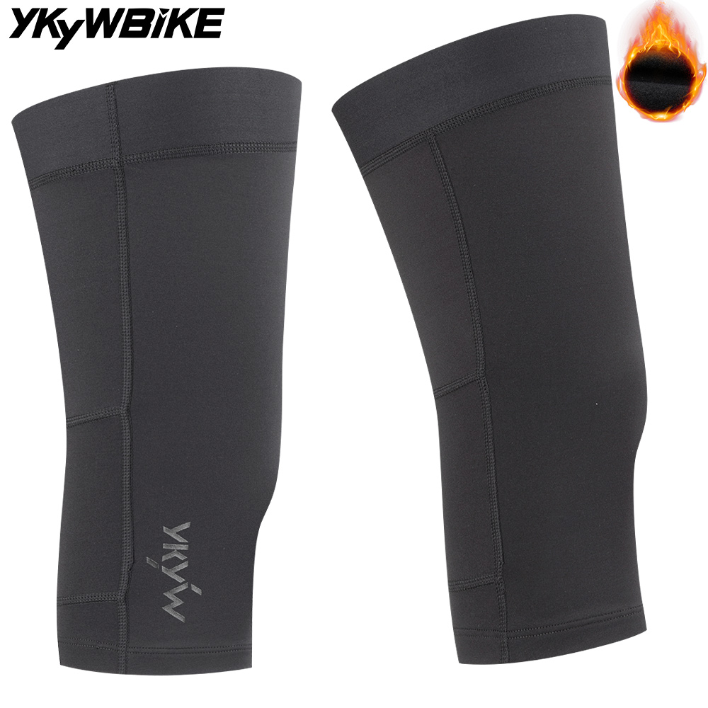 Cycling Gear Winter - YKYWBIKE 冬用サイクリングニーウォーマー ショートレッグプロテクション コンプレッションニーカバー 自転車用サーマルフリース ロードバイクニーガード