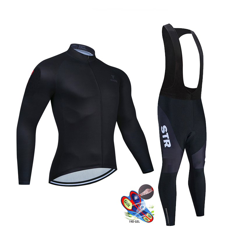 Cycling Gear Outfit - メンズ長袖サイクリングジャージ,スポーツウェア,通気性,スポーティ,ブラック,2022