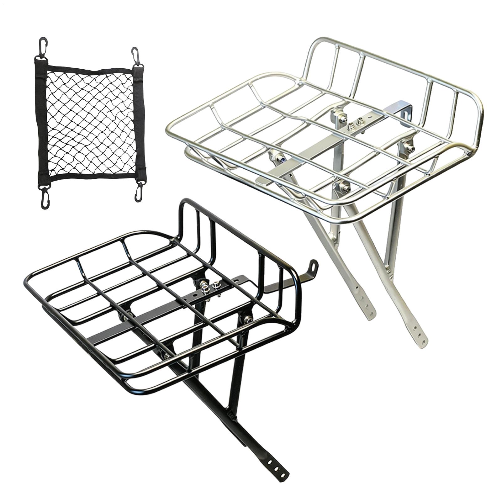 Bike Cargo Rack - クイックリリース式フロントバイクバスケット 大容量メタルカーゴバスケット ロードバイク、マウンテンバイク、通勤、食料品の買い物、アウトドアに最適