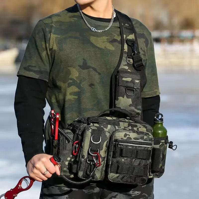 Cycling Backpack - アウトドア戦術キャンプクライミングウエストスリングバッグクロスボディ釣り収納タックルバックパックトレッキングサイクリングハンティングファニーパック