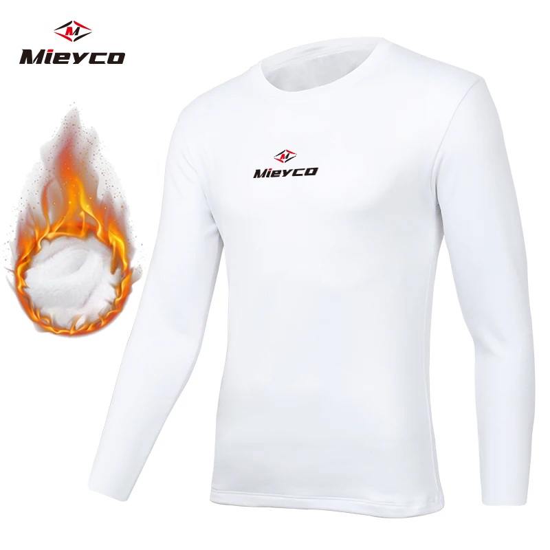 Cycling Gear Winter - Mieyco メンズ 冬用サイクリングベースレイヤー 長袖サーマルシャツ フリース 暖かいバイクアンダーウェア