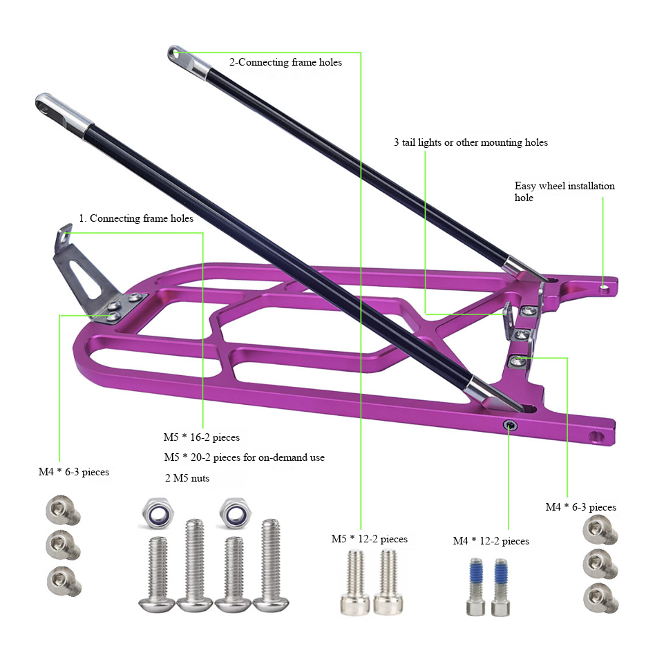 ブロンプトン折りたたみ自転車用アルミ製リアラゲッジラック、耐 - Bike Cargo Rack のレビューと価格