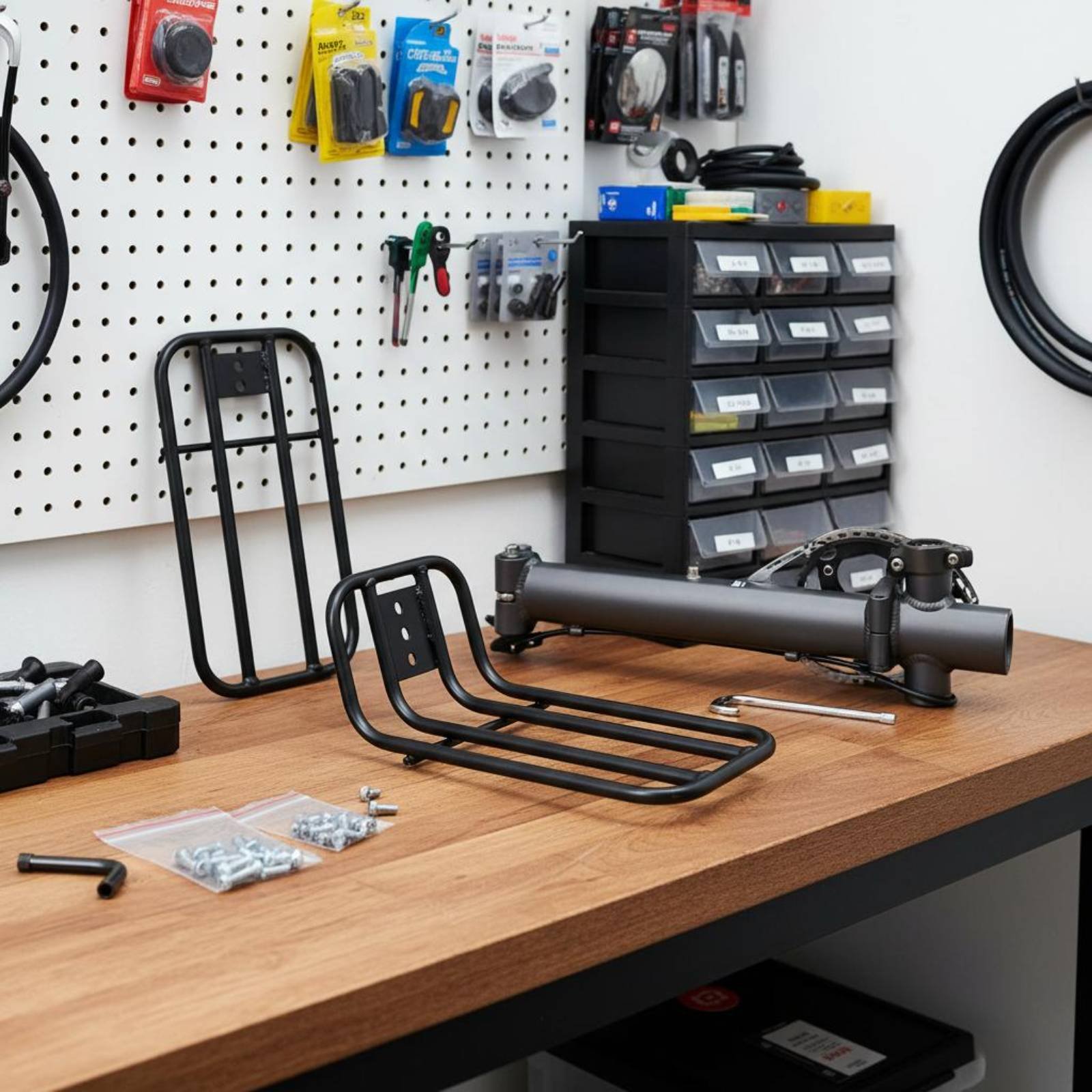折りたたみ自転車用フロント荷物ラック 頑丈な構造 二輪車用フ - Bike Cargo Rack のレビューと価格