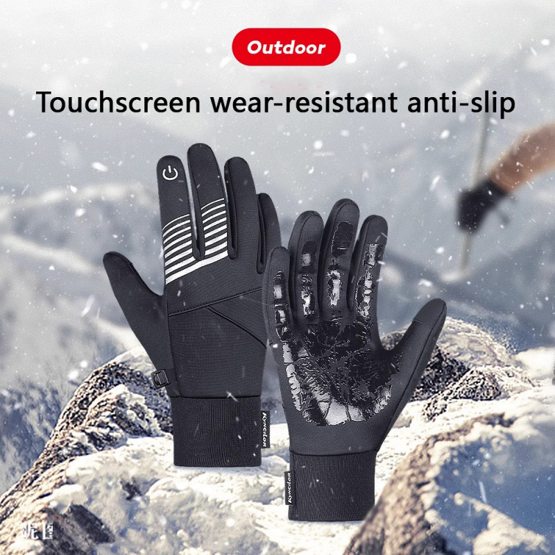冬用サイクリンググローブ男性用女性用暖かい防水タッチスクリー - Cycling Gear Winter のレビューと価格