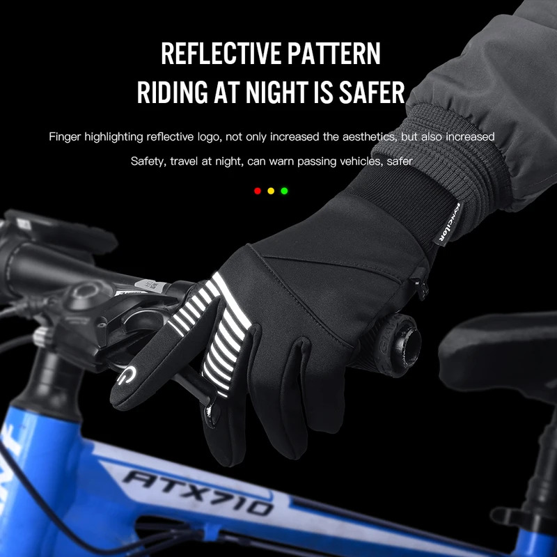冬用サイクリンググローブ男性用女性用暖かい防水タッチスクリー - Cycling Gear Winter のレビューと価格