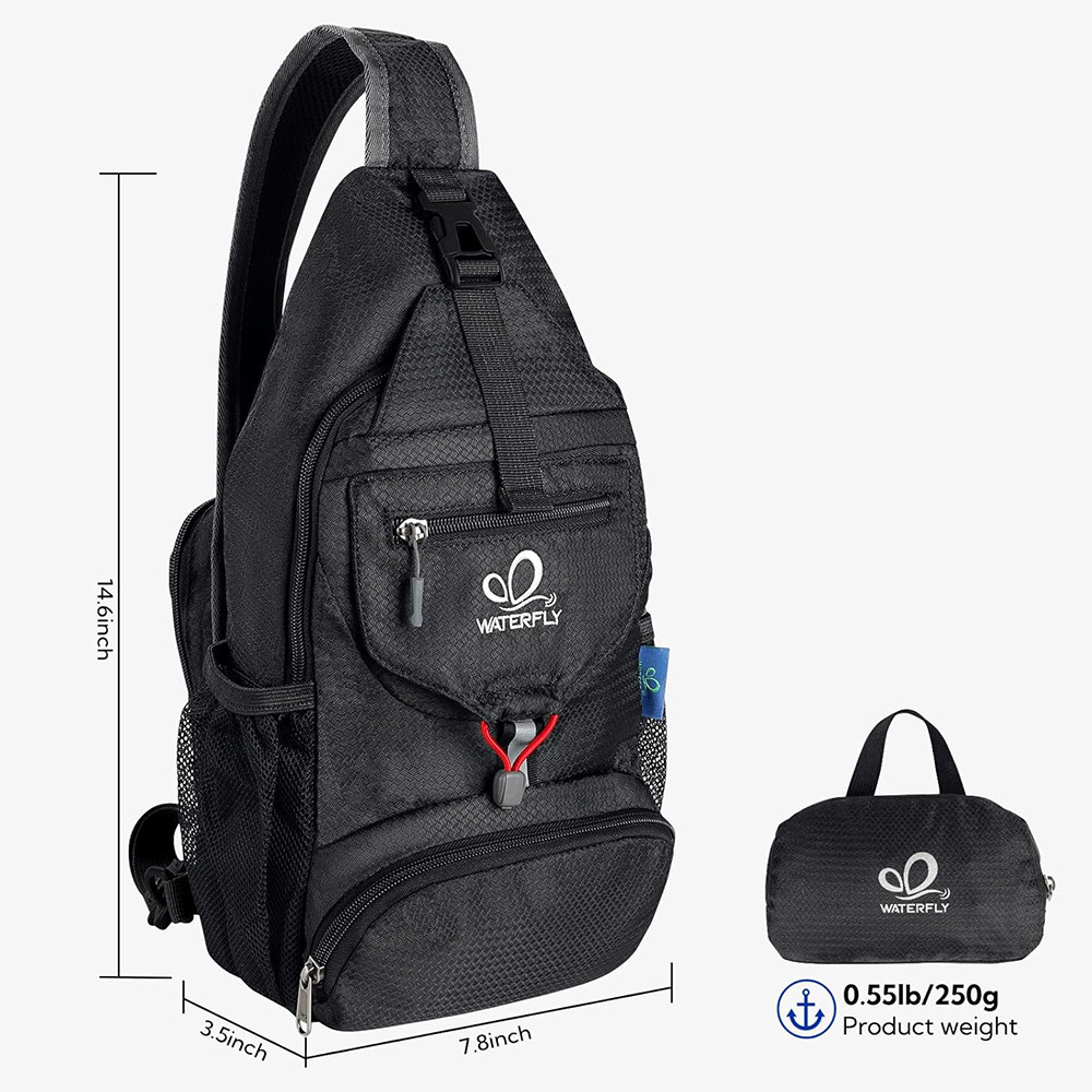ウォーターフライクロススモールボディスリングパック、収納可能 - Cycling Backpack のレビューと価格