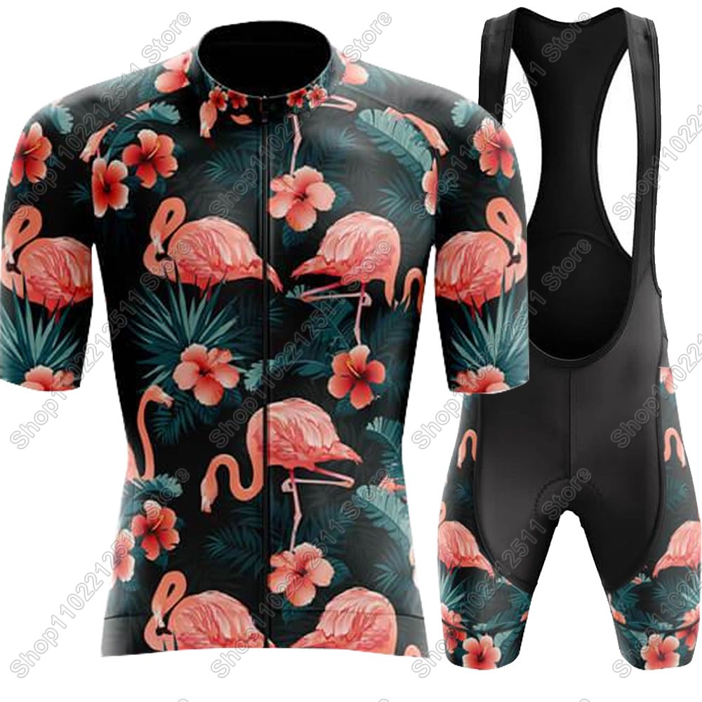 2025 フラミンゴサイクリングジャージセット自転車服男性夏 - Cycling Gear Outfit のレビューと価格