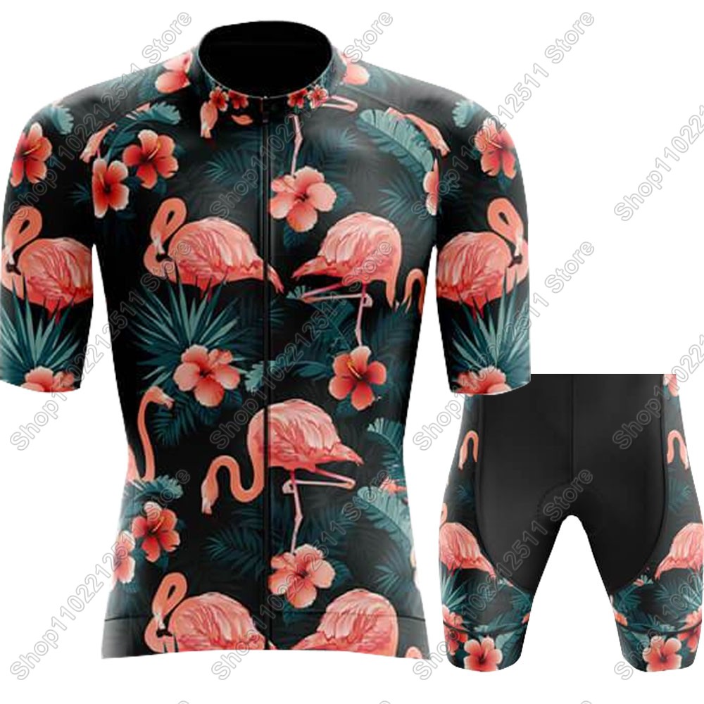 2025 フラミンゴサイクリングジャージセット自転車服男性夏 - Cycling Gear Outfit のレビューと価格