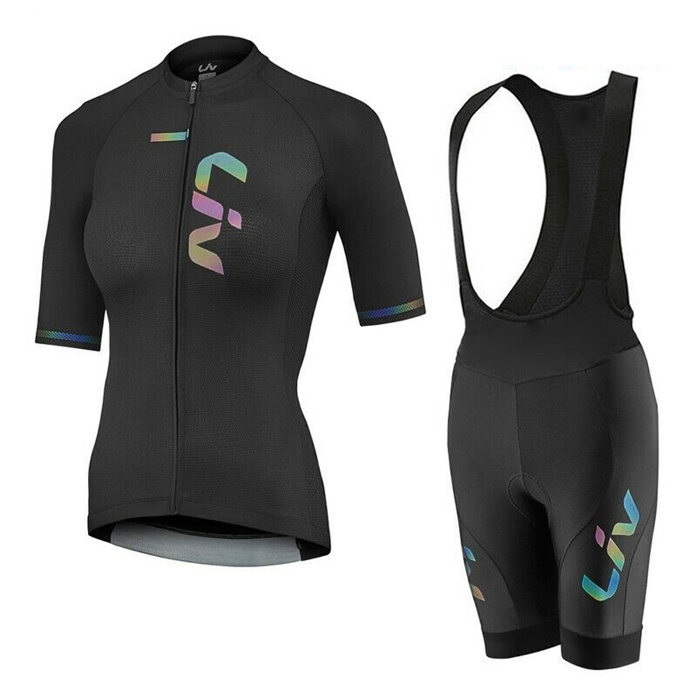 Liv-女性用サイクリングジャージとよだれかけショーツ,半袖 - Cycling Gear Outfit のレビューと価格